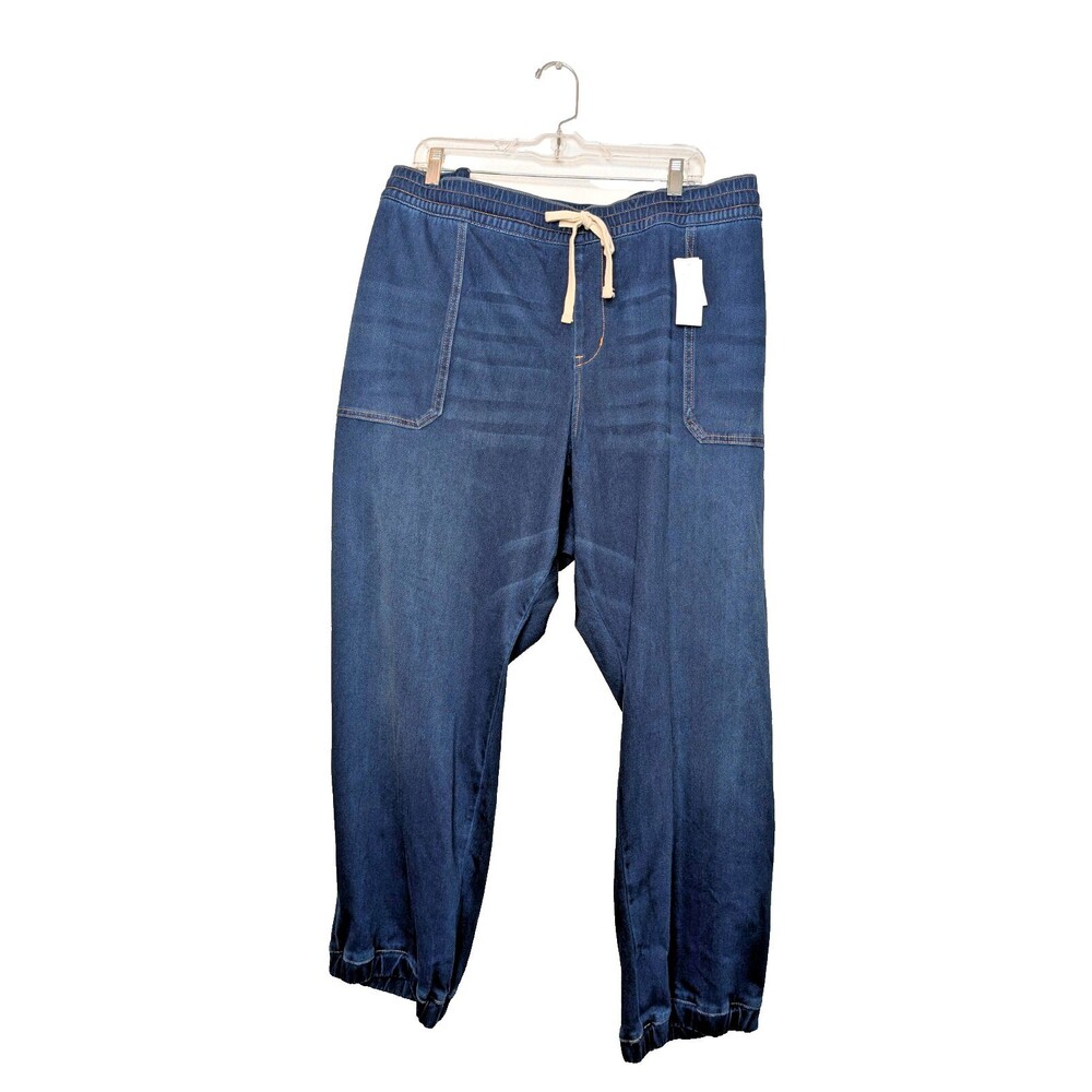 Lane Bryant Pull On Boyfriend Jogger Jean Womens Sz 28 Mid Rise Dark Wash NWT